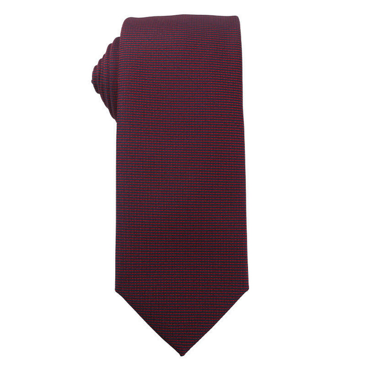 Cravatta da uomo elegante color rosso vino scuro - Stile n. 3 - image 4