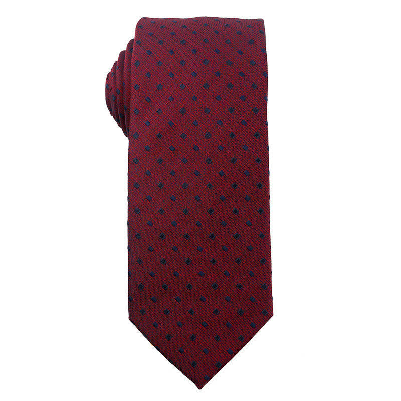 Cravatta da uomo elegante color rosso vino scuro - Stile n. 6 - image 7