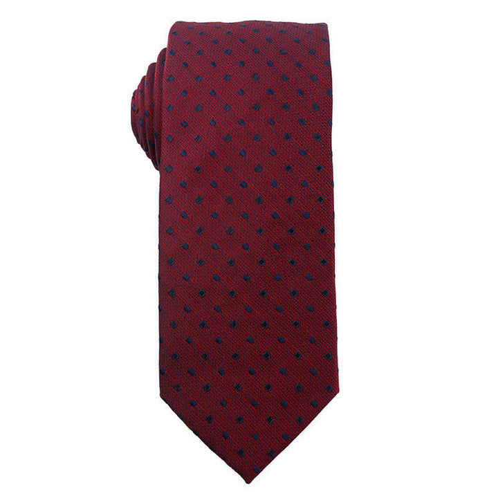 Cravatta da uomo elegante color rosso vino scuro - Stile n. 6 - image 7