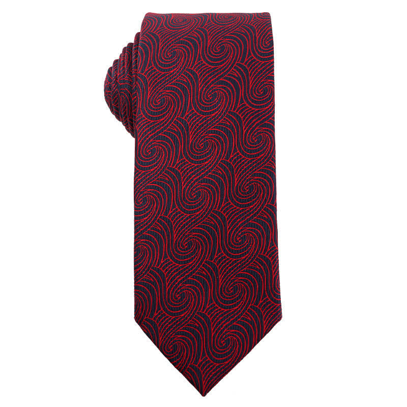 Cravatta da uomo elegante color rosso vino scuro - Stile n. 8 - image 9