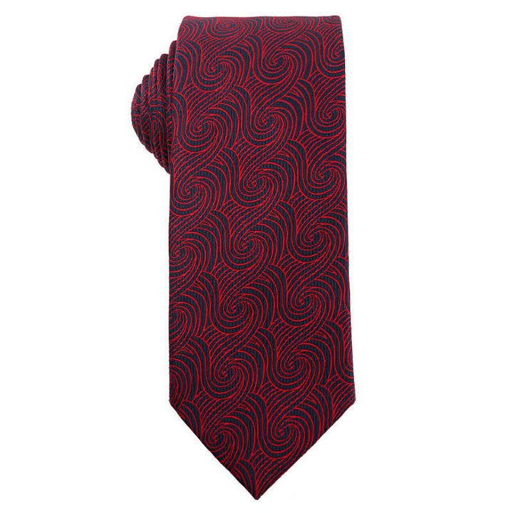 Cravatta da uomo elegante color rosso vino scuro - Stile n. 8 - image 9