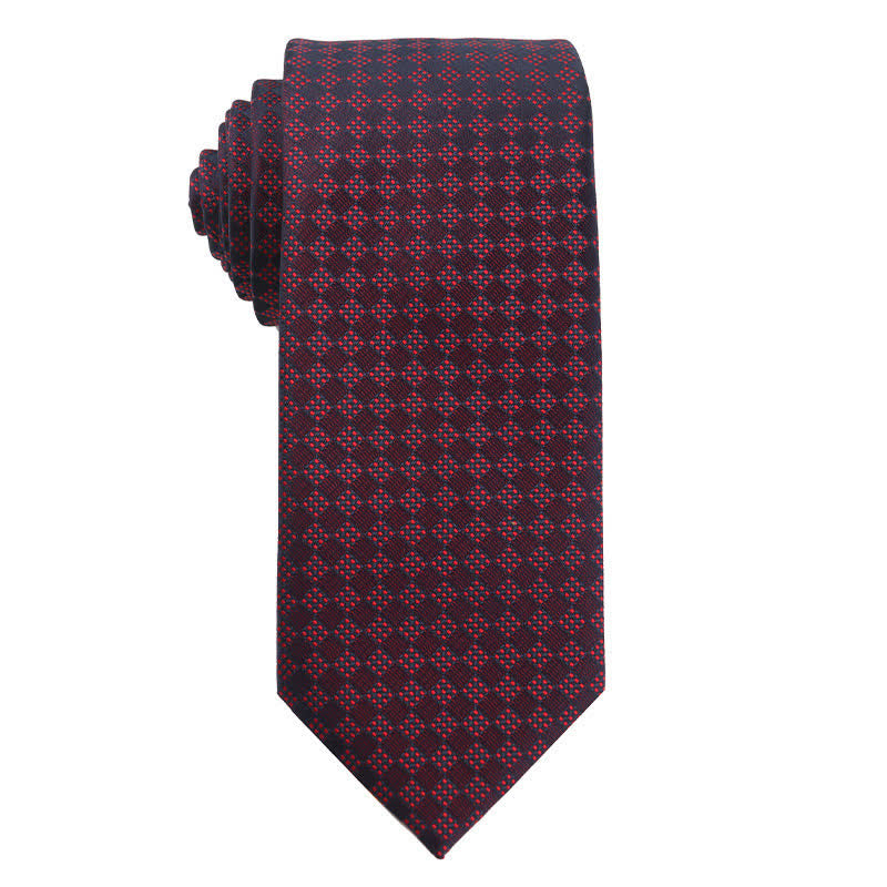 Cravatta da uomo elegante color rosso vino scuro - Stile n. 2 - image 3