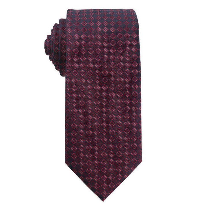 Cravatta da uomo elegante color rosso vino scuro - Stile n. 2 - image 3