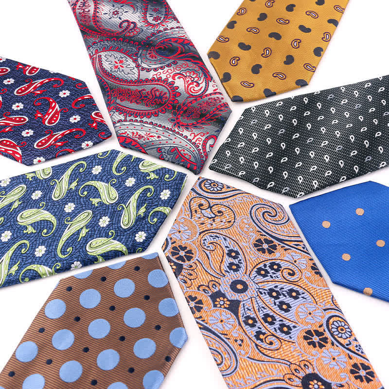 Cravatta vintage da uomo con motivo Paisley a pois colorati - image 1