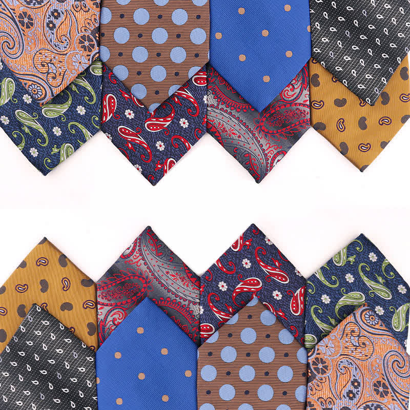 Cravatta vintage da uomo con motivo Paisley a pois colorati - image 0