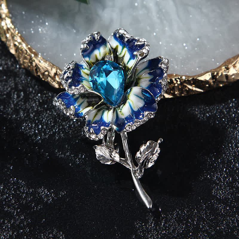 Spilla a forma di fiore in smalto di cristallo squisito da donna