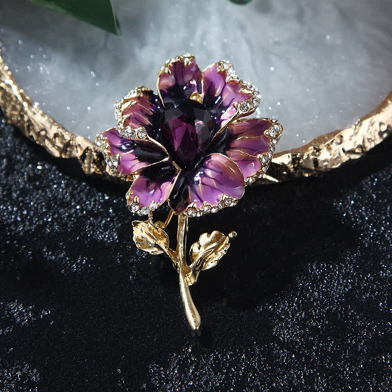Spilla a forma di fiore in smalto di cristallo squisito da donna