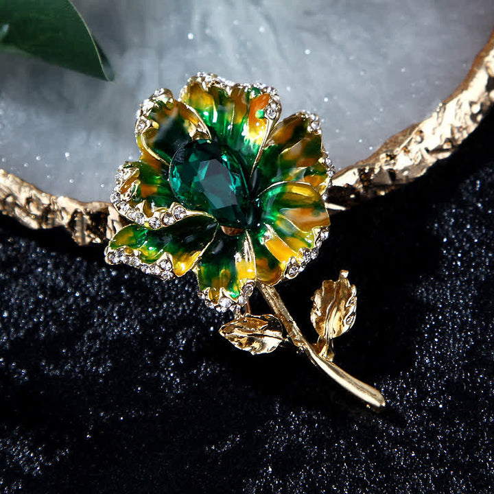 Spilla a forma di fiore in smalto di cristallo squisito da donna