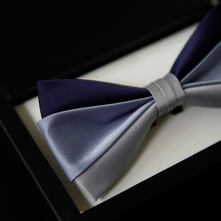 Papillon a contrasto blu navy grigio da uomo in tre colori - image 4