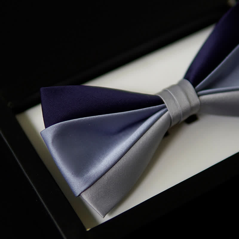Papillon a contrasto blu navy grigio da uomo in tre colori - image 4