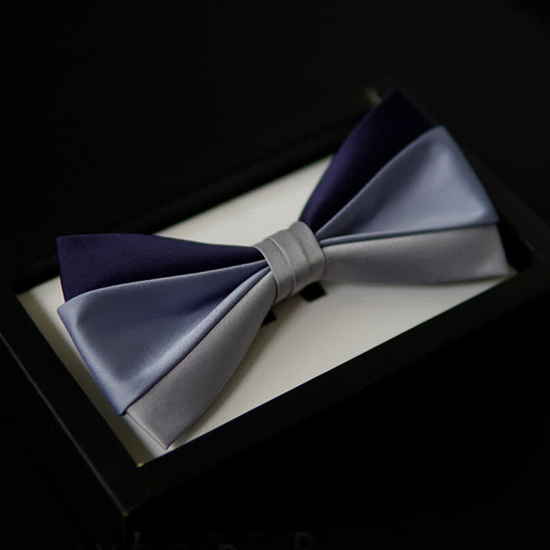 Papillon a contrasto blu navy grigio da uomo in tre colori - Blu navy e grigio - image 0