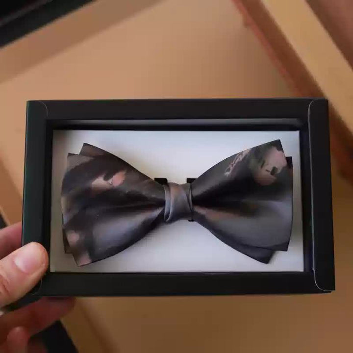Papillon da uomo con sfumatura di colore grigio marrone