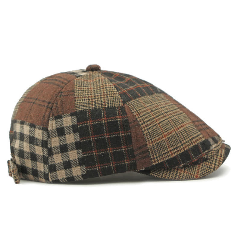 Cappello basco da giornalaio diverso classico patchwork a quadri - image 6