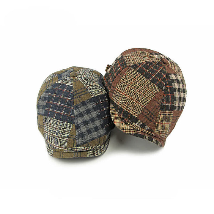 Cappello basco da giornalaio diverso classico patchwork a quadri