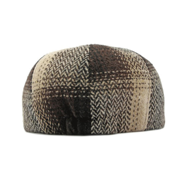Cappello da giornalaio a righe a spina di pesce in stile britannico