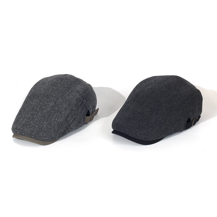 Cappello invernale a spina di pesce in lana spesso e caldo
