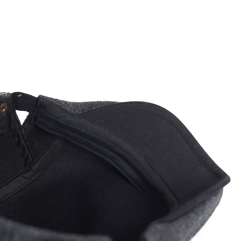 Cappello invernale a spina di pesce in lana spesso e caldo