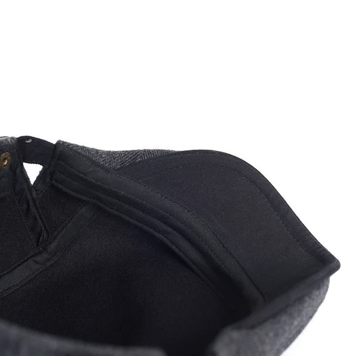 Cappello invernale a spina di pesce in lana spesso e caldo