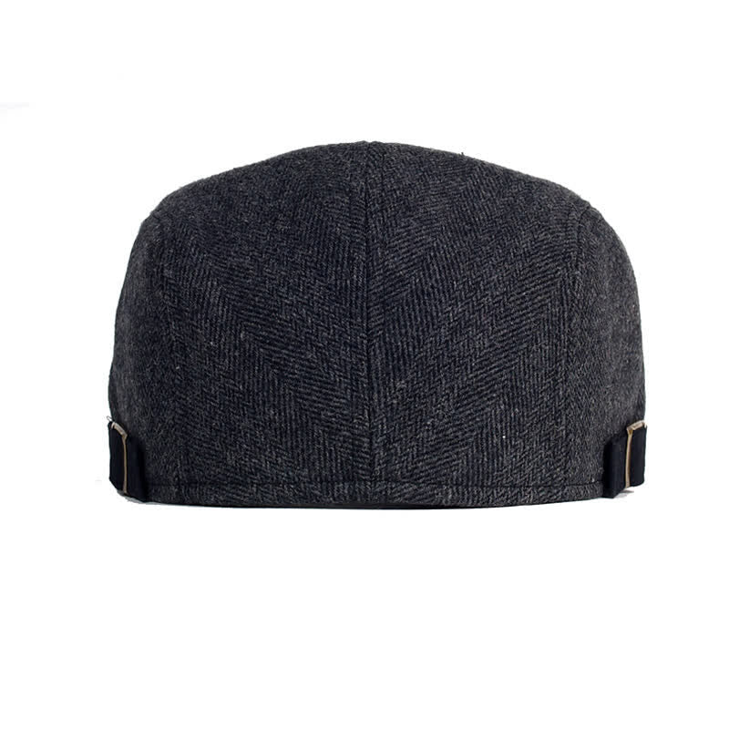 Cappello invernale a spina di pesce in lana spesso e caldo