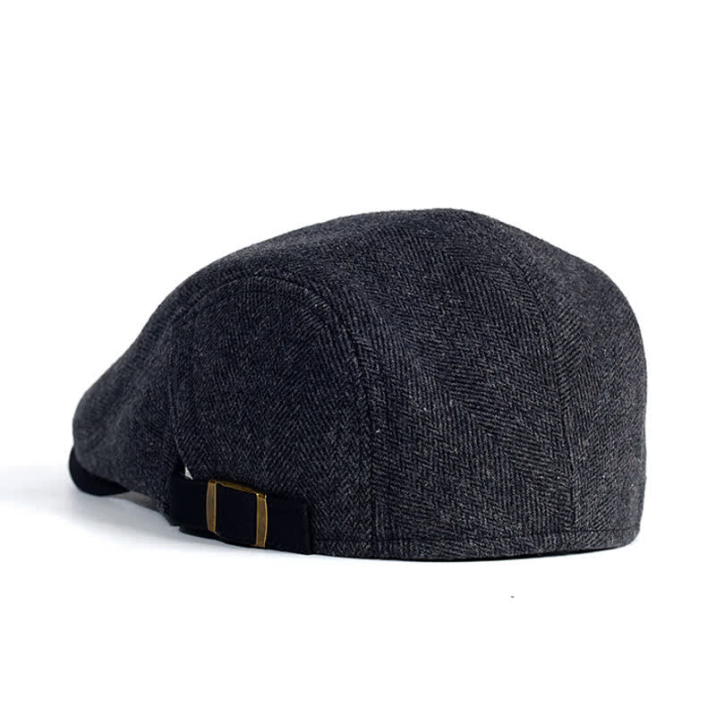 Cappello invernale a spina di pesce in lana spesso e caldo