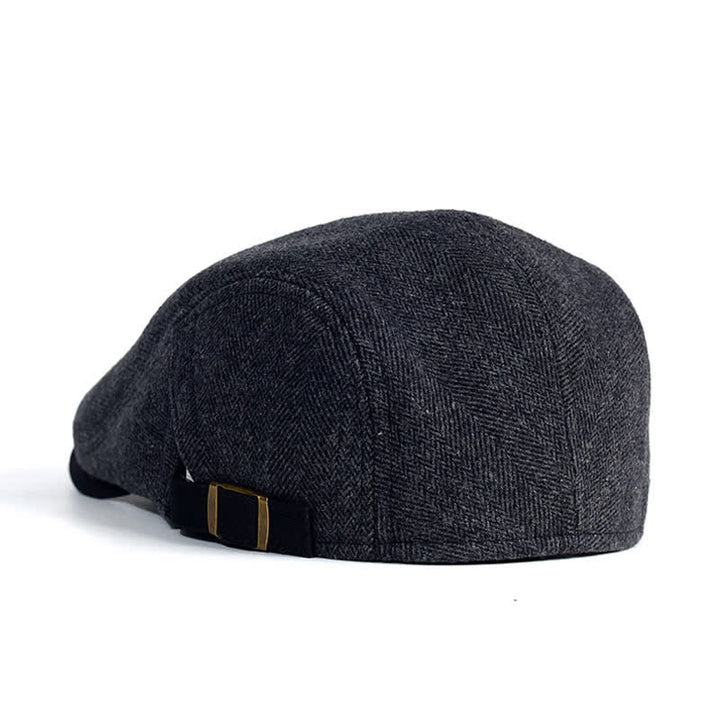 Cappello invernale a spina di pesce in lana spesso e caldo