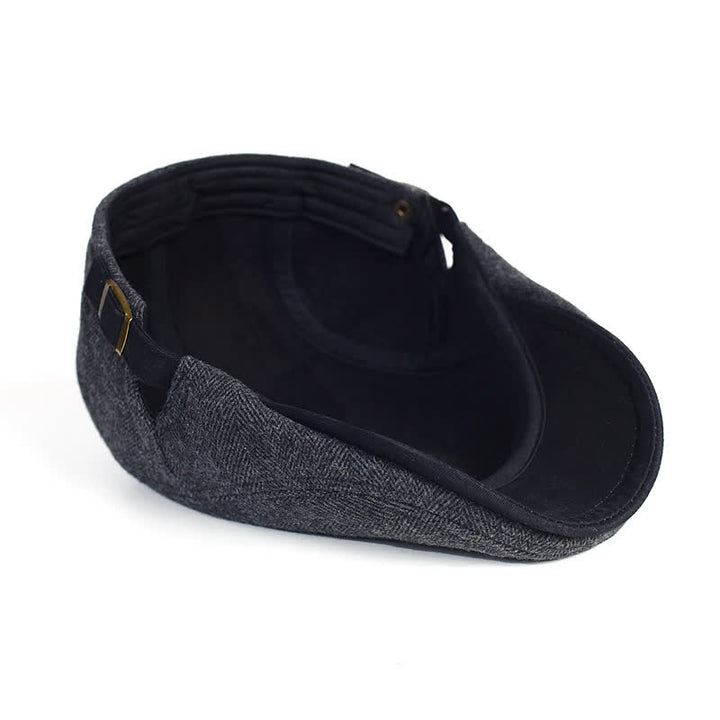 Cappello invernale a spina di pesce in lana spesso e caldo