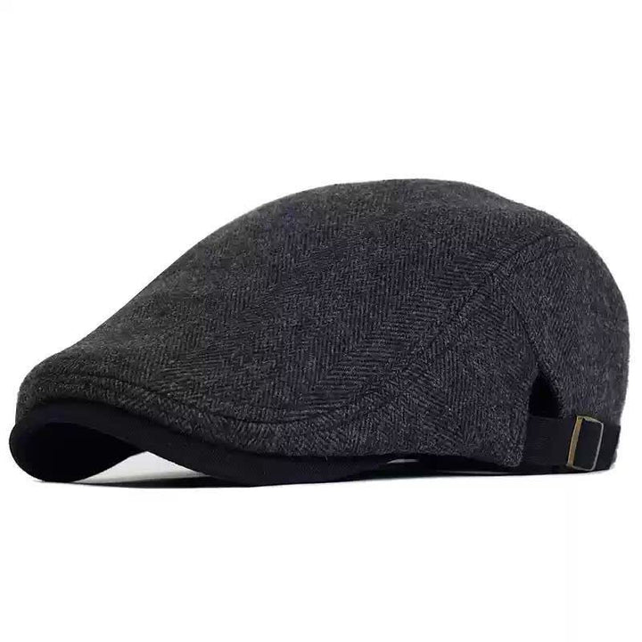 Cappello invernale a spina di pesce in lana spesso e caldo
