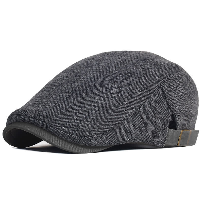 Cappello invernale a spina di pesce in lana spesso e caldo