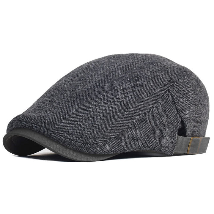 Cappello invernale a spina di pesce in lana spesso e caldo