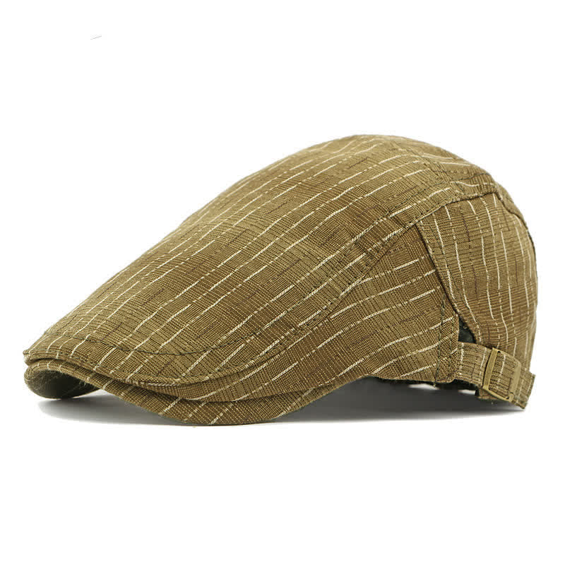 Cappello basco piatto classico a righe casual con visiera - Verde militare - Regolabile (21 5/8"-23 5/8") - image 16