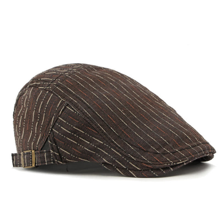 Cappello basco piatto classico a righe casual con visiera - image 4