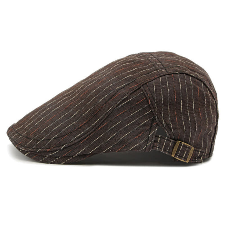 Cappello basco piatto classico a righe casual con visiera - image 5