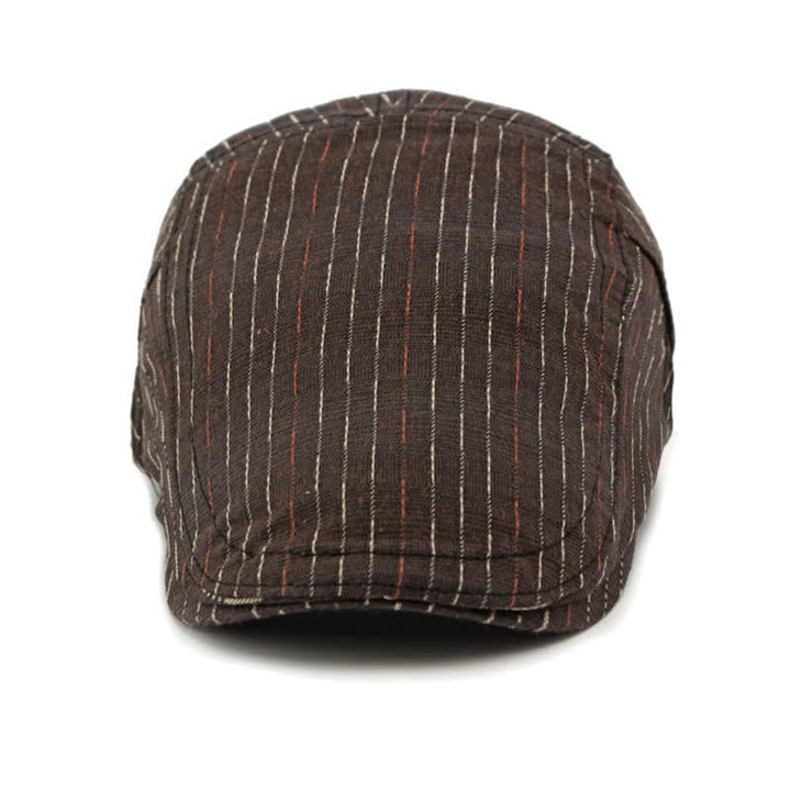 Cappello basco piatto classico a righe casual con visiera - image 3