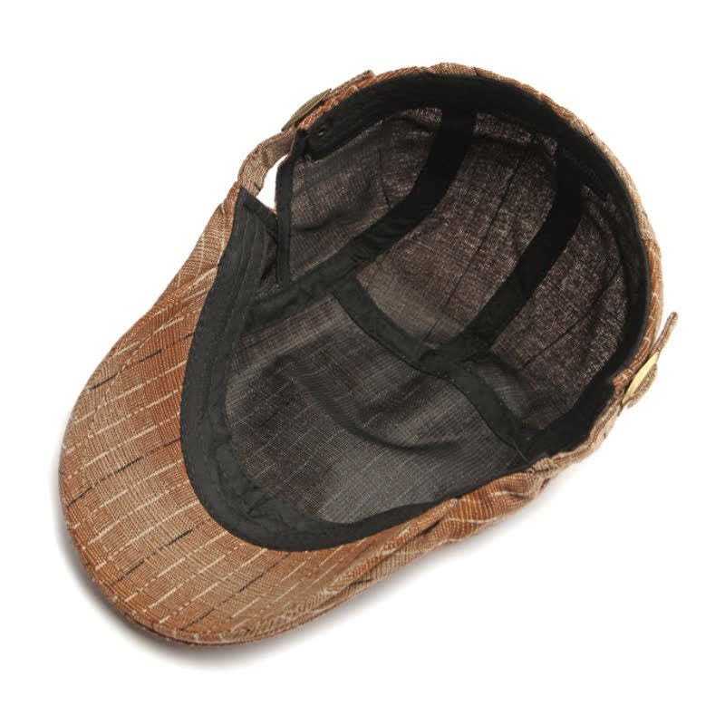 Cappello basco piatto classico a righe casual con visiera