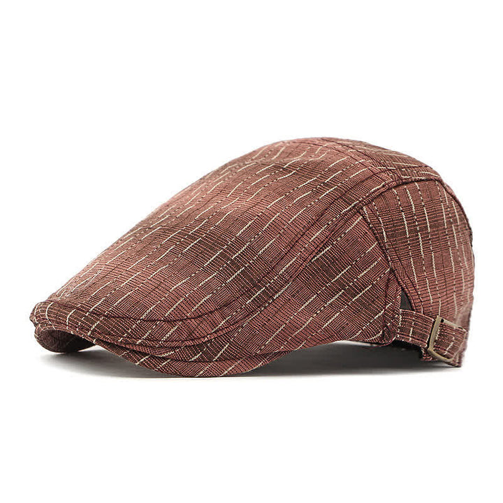 Cappello basco piatto classico a righe casual con visiera - Marrone chiaro - Regolabile (21 5/8"-23 5/8") - image 13