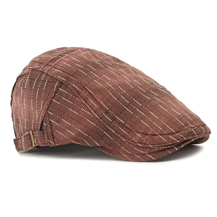 Cappello basco piatto classico a righe casual con visiera - image 15