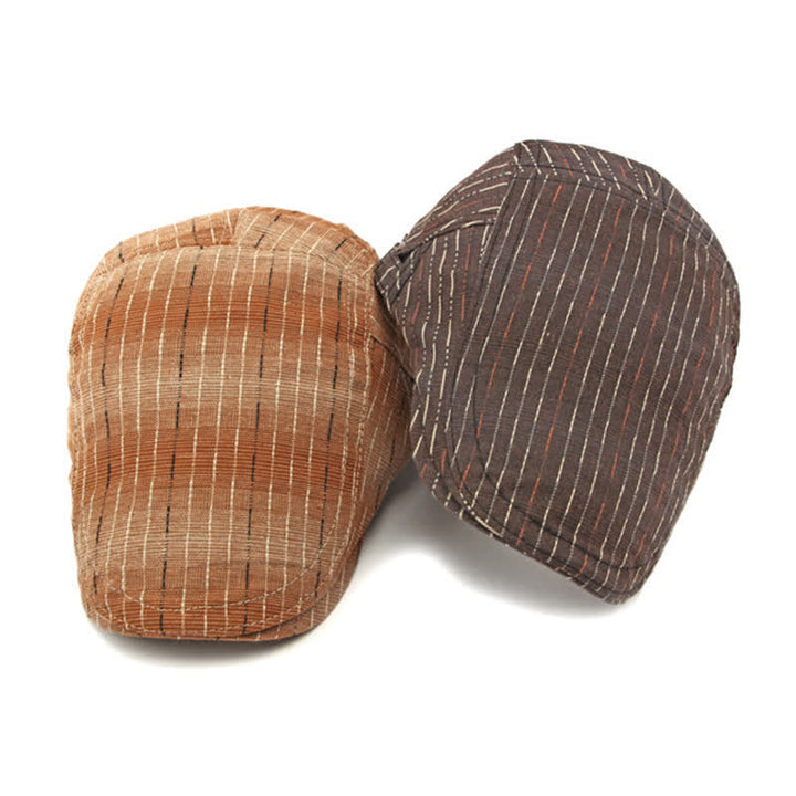 Cappello basco piatto classico a righe casual con visiera