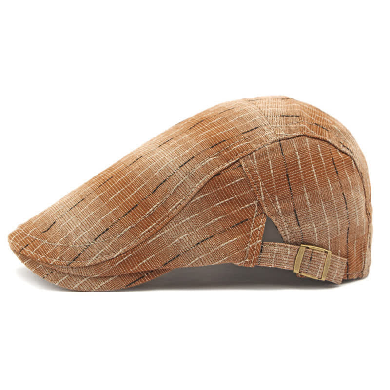 Cappello basco piatto classico a righe casual con visiera - image 8