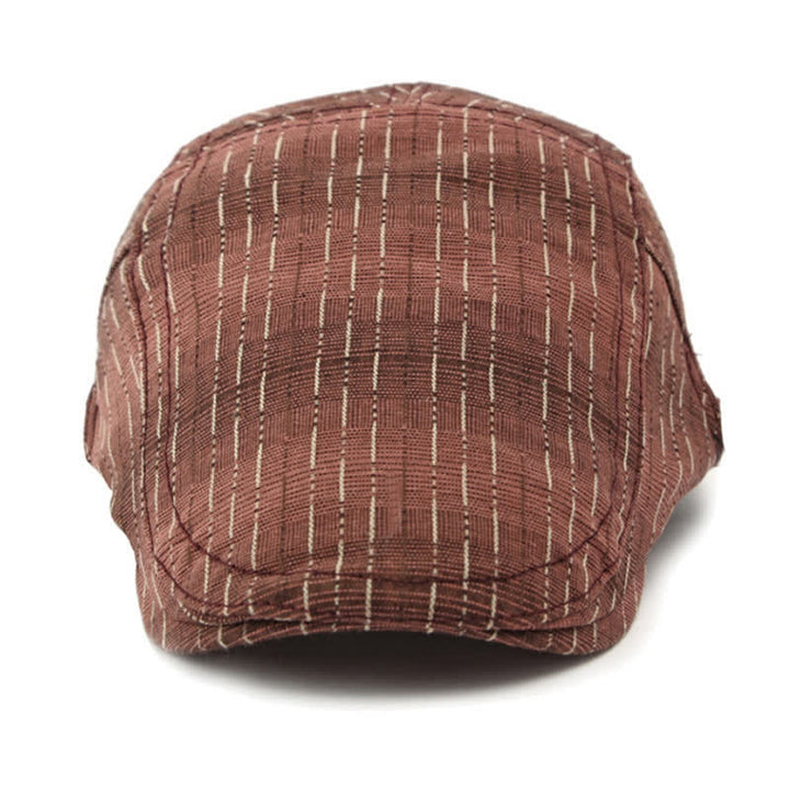 Cappello basco piatto classico a righe casual con visiera - image 14