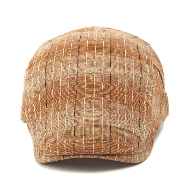 Cappello basco piatto classico a righe casual con visiera - image 7