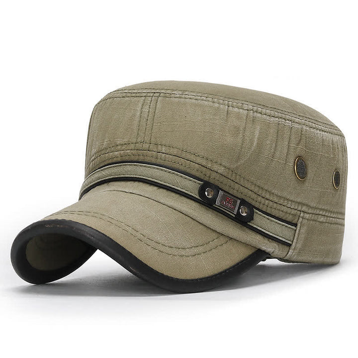 Cappello militare da cadetto in tessuto lavato - Verde militare - Regolabile (21 5/8"-23 1/4") - image 7