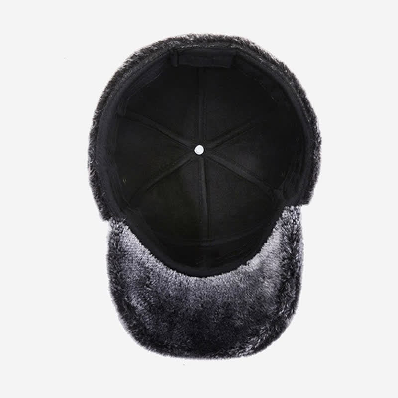 Cappello da baseball con paraorecchie in pile di pelle PU