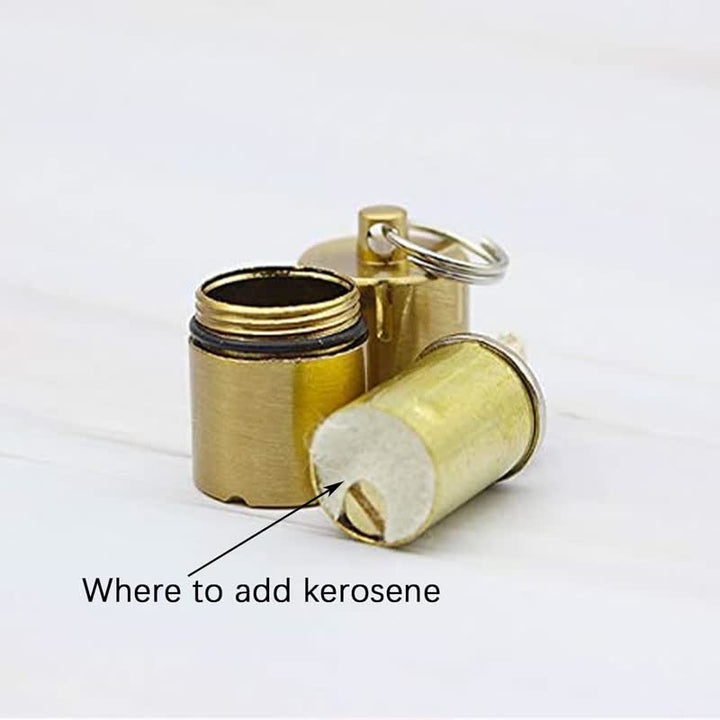 Mini capsula portatile ricarica ciondolo accendino cherosene