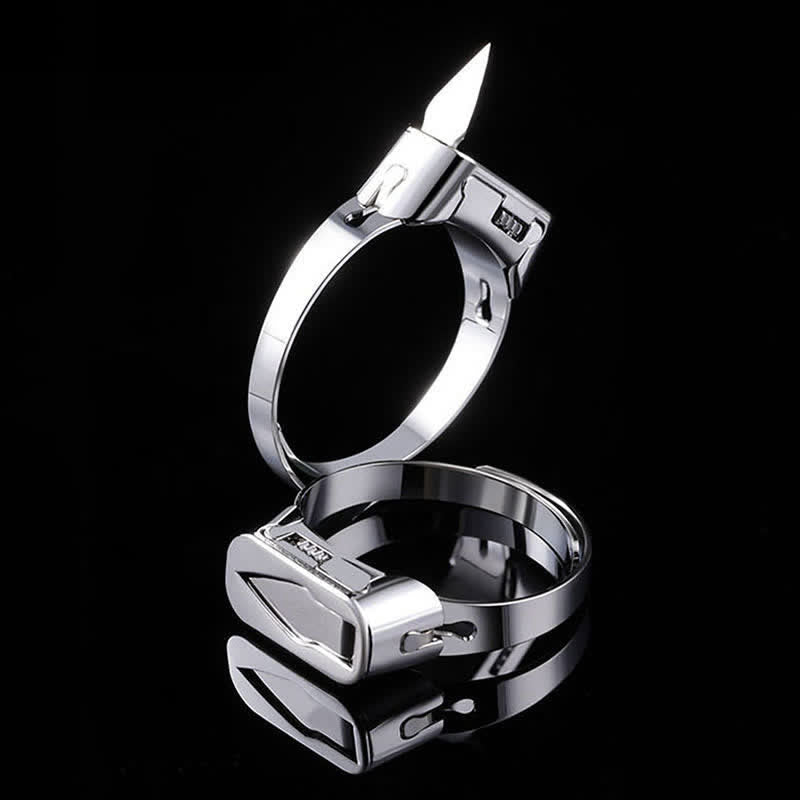 Anello regolabile per apertura a coltello nascosto multifunzionale - Argento - image 0