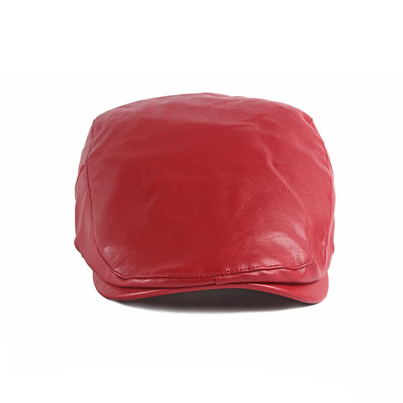 Cappello basco classico in pelle tinta unita Ivy - image 13