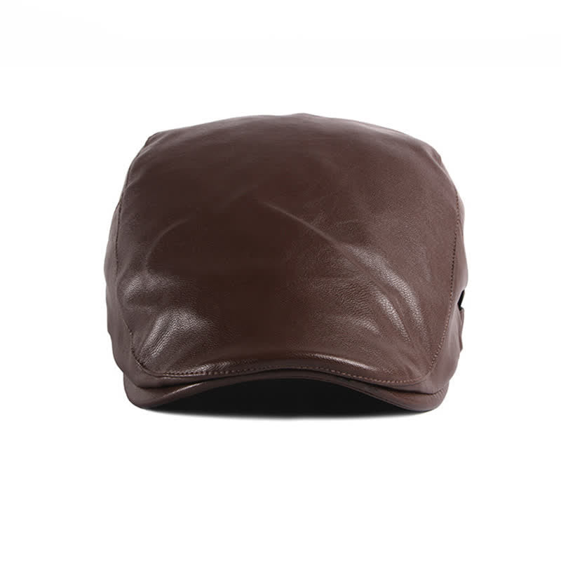 Cappello basco classico in pelle tinta unita Ivy - image 11