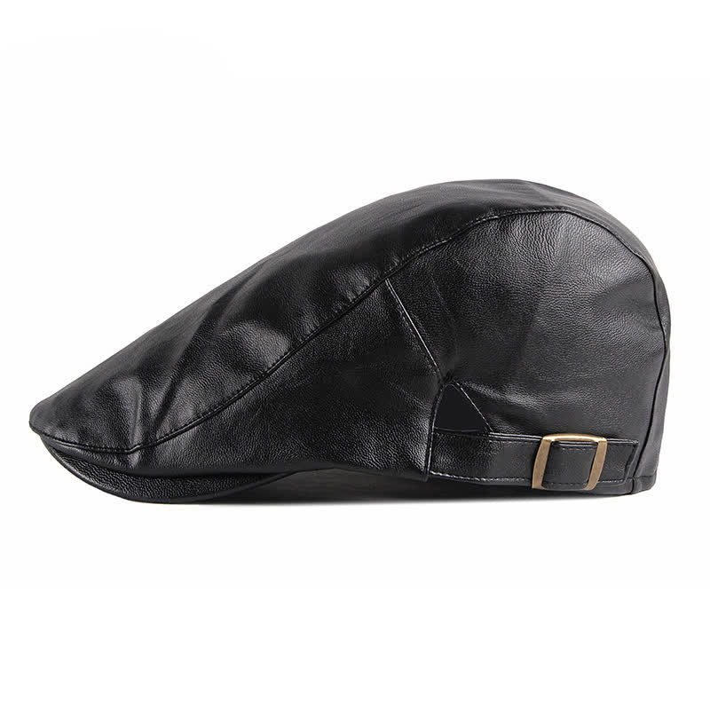 Cappello basco classico in pelle tinta unita Ivy - image 2