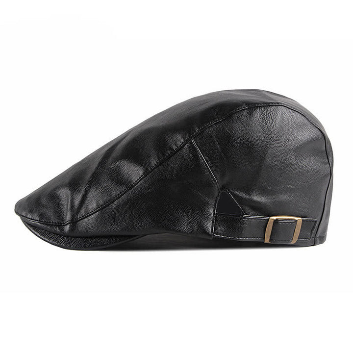 Cappello basco classico in pelle tinta unita Ivy - image 2