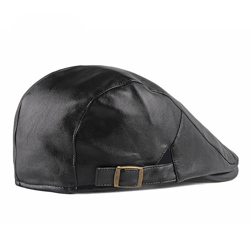Cappello basco classico in pelle tinta unita Ivy - image 3