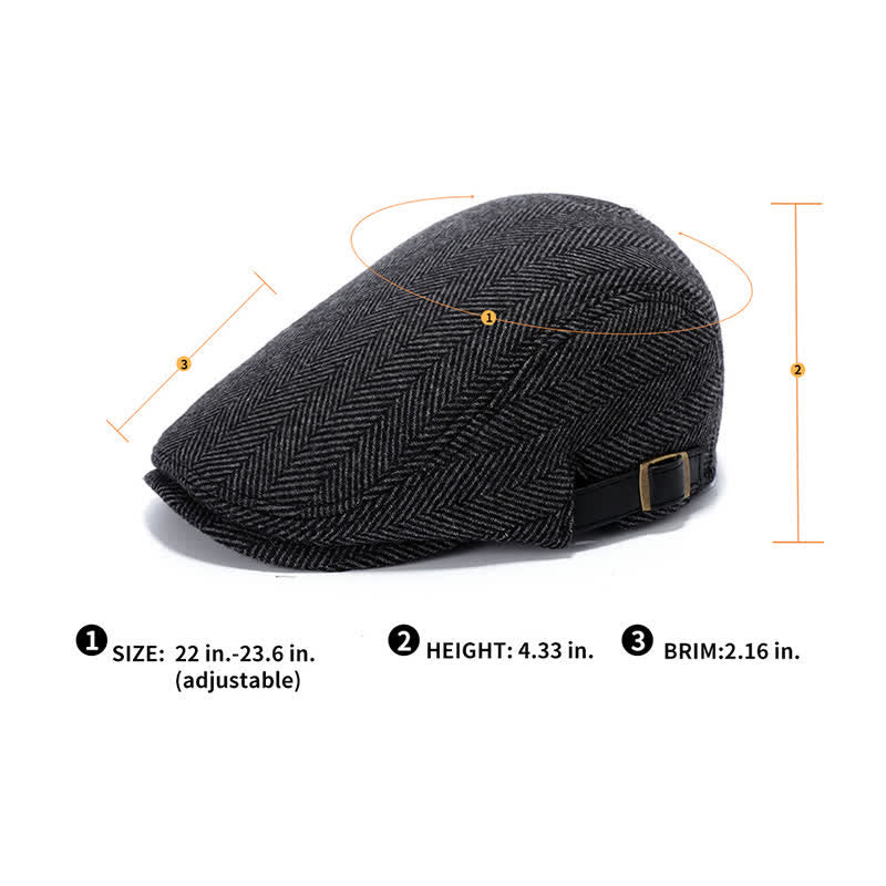 Cappello basco con motivo a quadri pied de poule